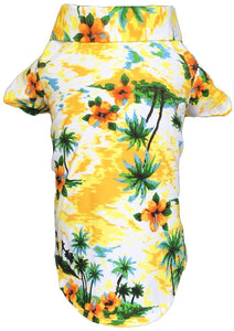 Pet Dog T-Shirt Summer Camp Clothes Apparel with Straw Hat for Small Medium Large Dog Puppies Cats