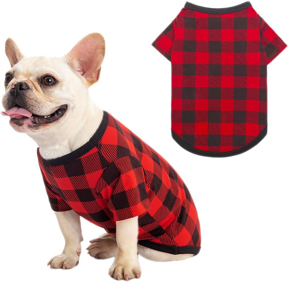 Dog Shirt - Breathable Dog Plaid T-Shirt