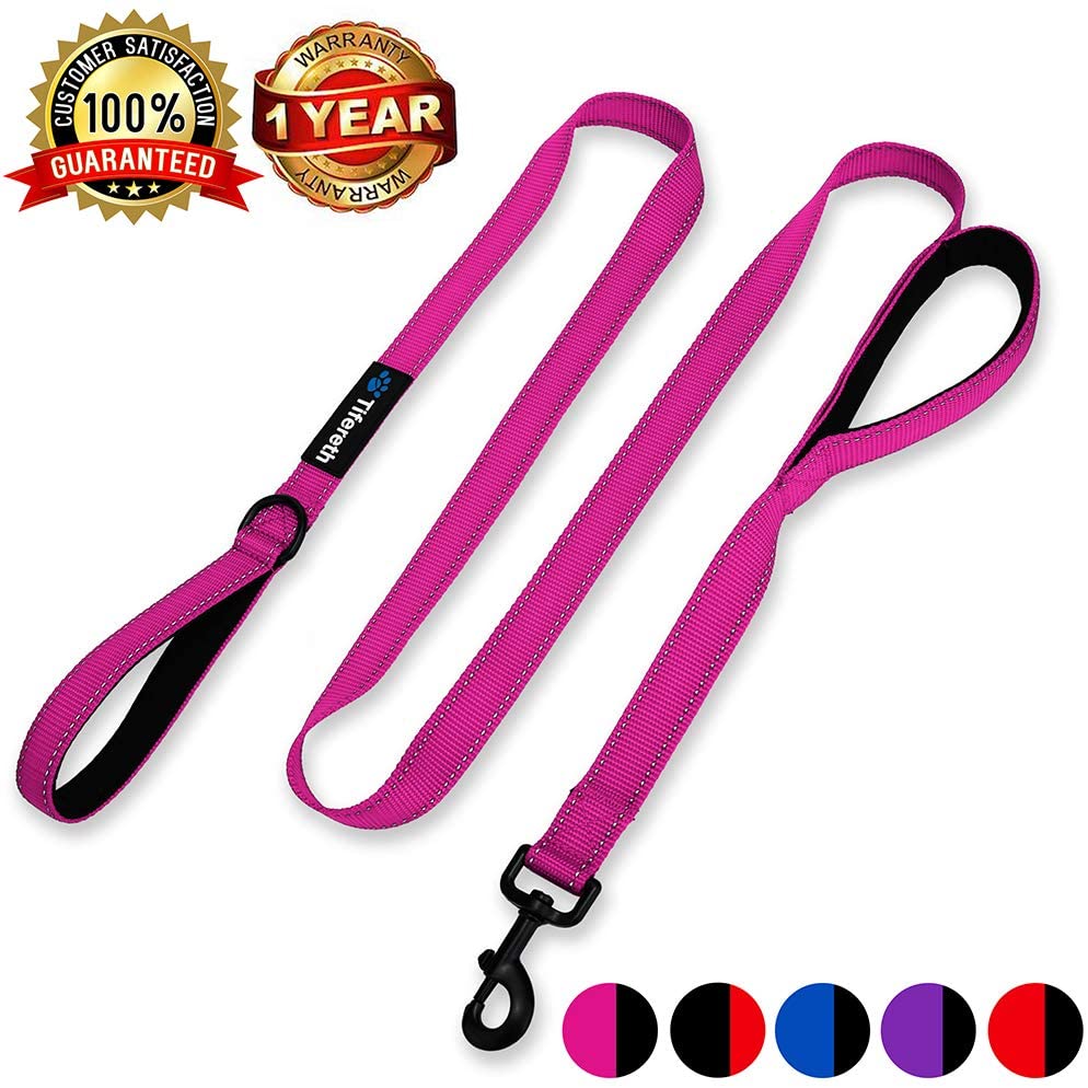 2-Medium Two-Double Handle Dog-Leash - Heavy Duty 6ft Foot Big Durable Nylon Padded Traffic Handle Leash for Medium to Large Dogs