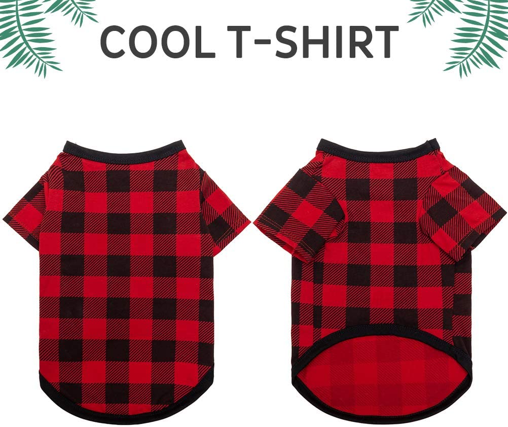 Dog Shirt - Breathable Dog Plaid T-Shirt